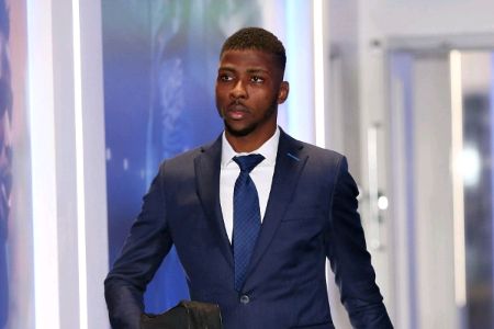 Kelechi Iheanacho in a suit caught on the camera.